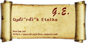 Györök Etelka névjegykártya